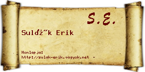 Sulák Erik névjegykártya